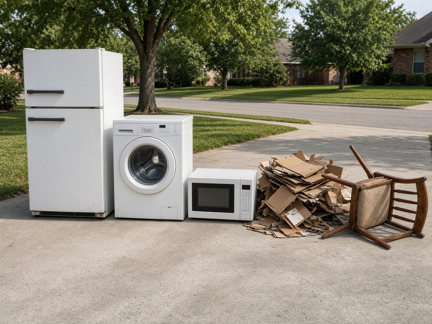 Refrigerator and washer at the curb